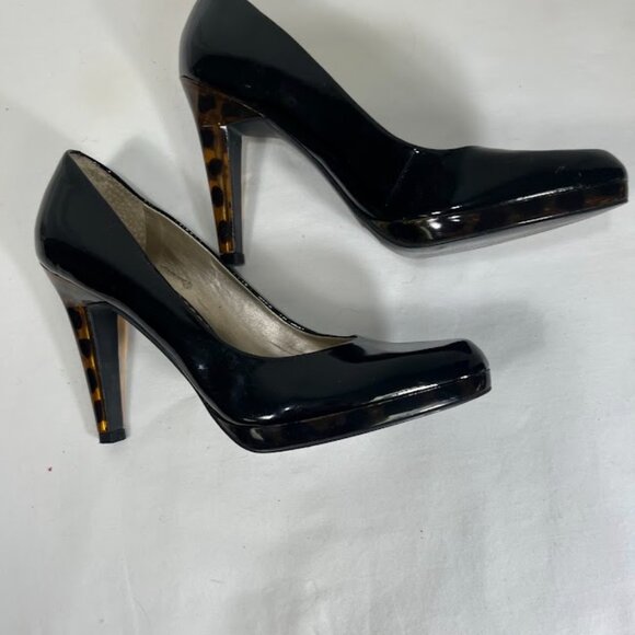 Jessica Simpson Black Patent Leather Pumps with Tortious heels - Size 7.5 - Picture 4 of 8